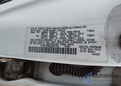 2001 Toyota Tacoma Base V6 из США, поврежденный, VIN 5TEHN72N21Z871411